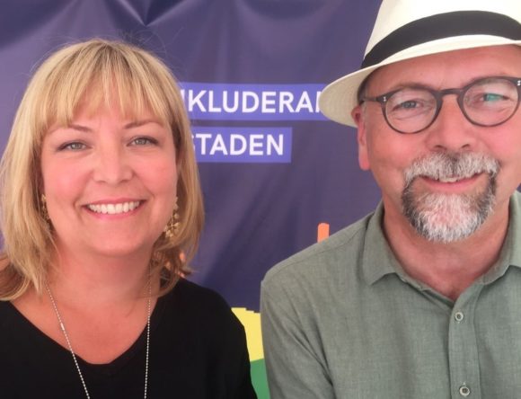 Innovationsföretagen på Stockholm Pride. Marina Åman, Unionen och Magnus-Höij.